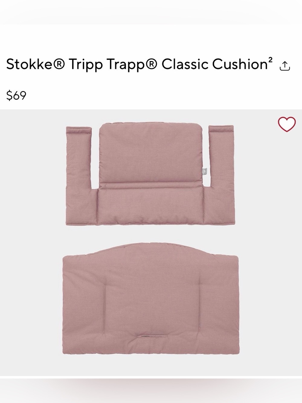 Stokke Tripp Trapp Classic Cushion in Dusty Pink
